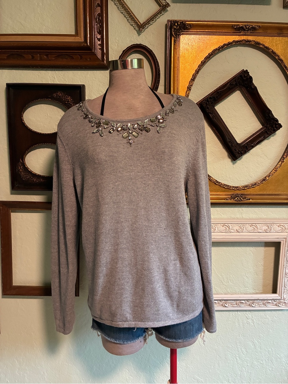 Chico's Belle Bejeweled Sweater